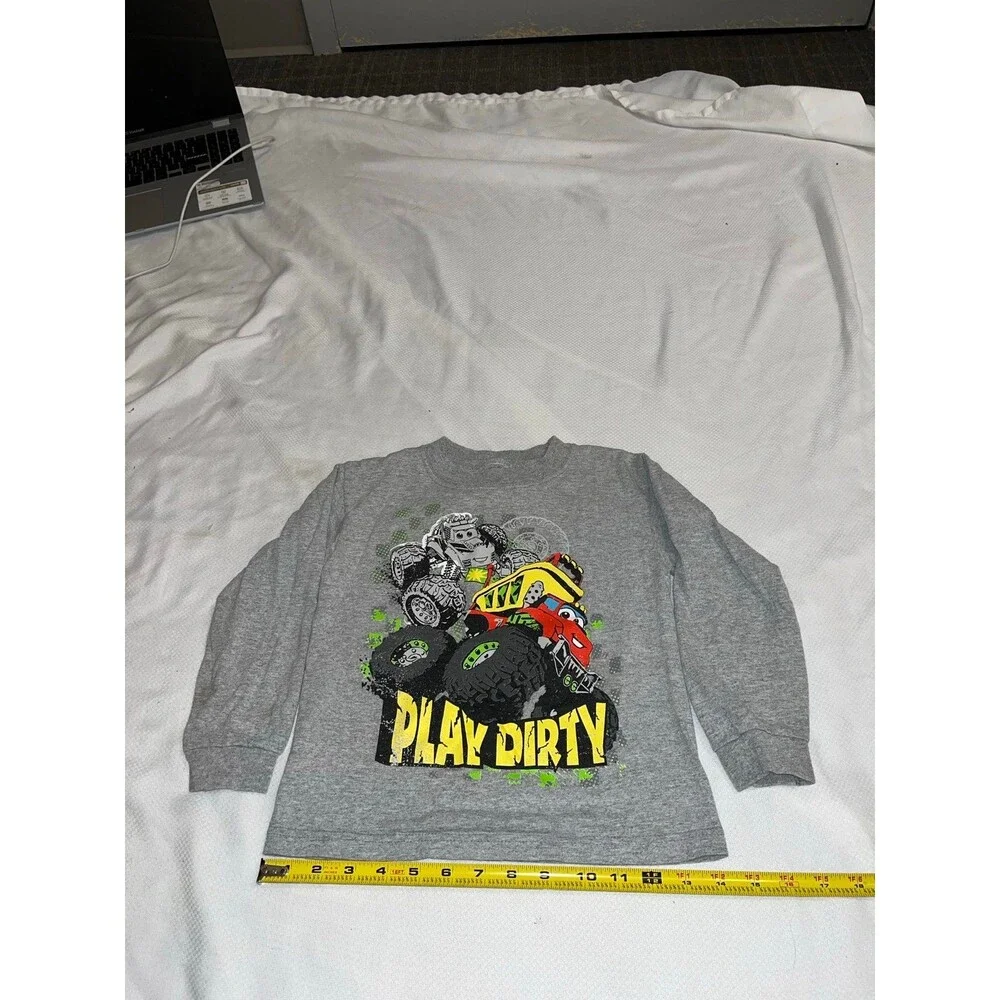 Boy’s Tonka Chuck & Friends “Play Dirty” Grey Long Sleeve Top Size 5t
